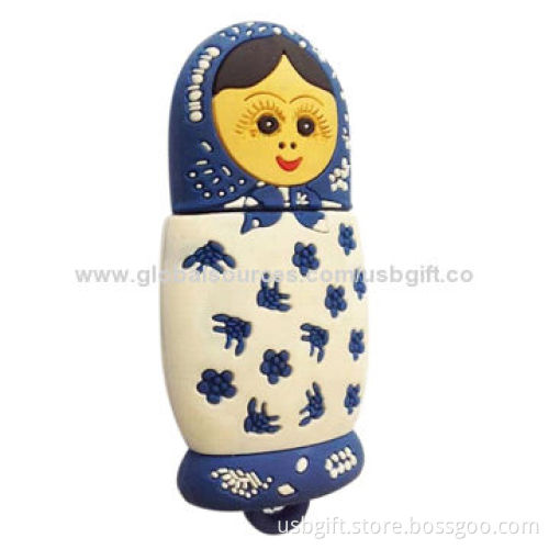 USB Drive, 8GB, PVC Material, Custom Doll Shape, Promotional Gift